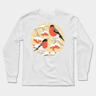 Bullfinches on rowan branches Long Sleeve T-Shirt